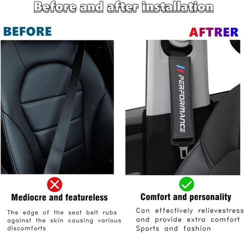 2 قطعة وسائد حزام مقعد السيارة وسادة الكتف شعار مطرز من ألياف الكربون نمط وسادات حزام مقعد السيارة غطاء حزام الأمان وسادة 1 قطعة حزام الرقبة سلسلة مفاتيح قصيرة in Kuwait