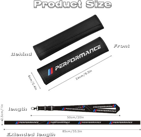 2 قطعة وسائد حزام مقعد السيارة وسادة الكتف شعار مطرز من ألياف الكربون نمط وسادات حزام مقعد السيارة غطاء حزام الأمان وسادة 1 قطعة حزام الرقبة سلسلة مفاتيح قصيرة in Kuwait