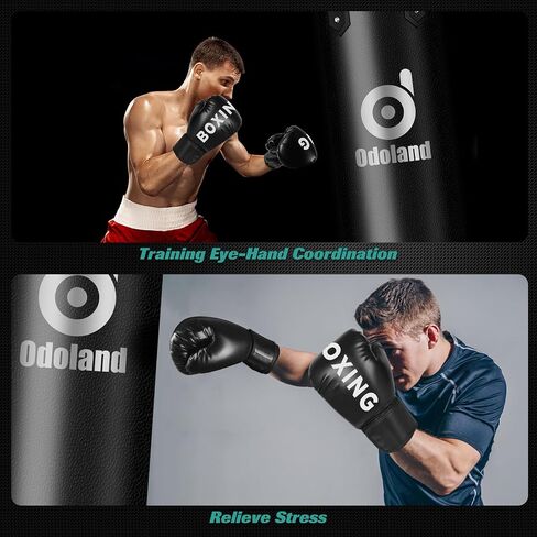 Odoland 3.28/4FT Punching Bag Unfilled Set for Adult Men and Women, Kick Heavy Boxing Bag with 12OZ Boxing Punching Gloves, Hand Wraps, 3 Reflex Ball Set, Jumping Rope MMA, Muay Thai in Saudi Arabia