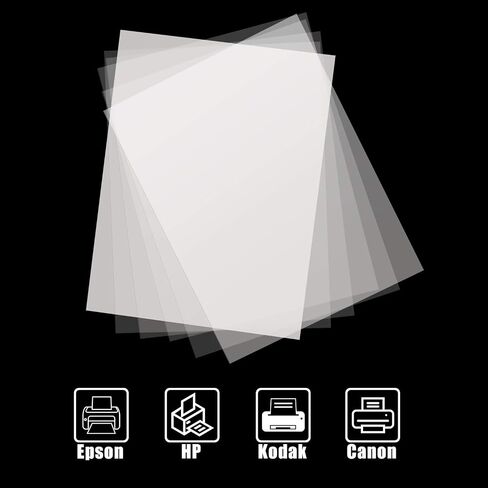 150 Sheets 8.5 x 11 Inch Inkjet Transparency Film, Inkjet Printer Papers Waterproof and Quick Drying Transparent Sheets Inkjet Film Exposure Positive for Silk Screen Printing Transfers in Saudi Arabia