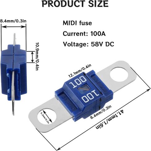 AMI/Midi Fuse 125A High Current Bolt-on Fuse 125 Amp للسيارات والحافلات والشاحنات والقوافل ومركبات البناء (حزمة من 3) in Saudi Arabia