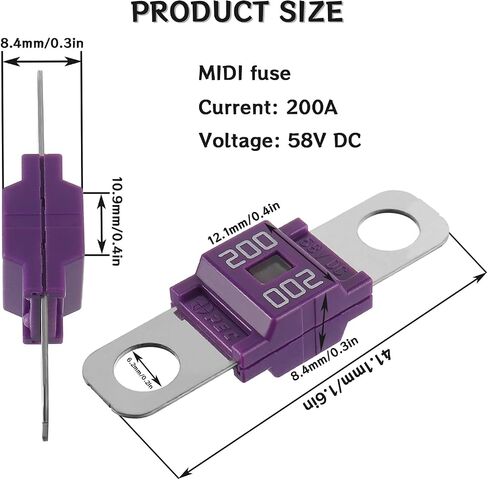 AMI/Midi Fuse 125A High Current Bolt-on Fuse 125 Amp للسيارات والحافلات والشاحنات والقوافل ومركبات البناء (حزمة من 3) in Saudi Arabia