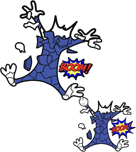 2 Pcs 10" 6.1" Reflective Scratch and Dent Fix Car Sticker, Funny Cartoon E Coyote Splash Into Pieces, Bumper Stickers for Jeep, Truck, Motorcycle, Laptop, Skateboard, Window Decals Band-Aid Stickers in Saudi Arabia