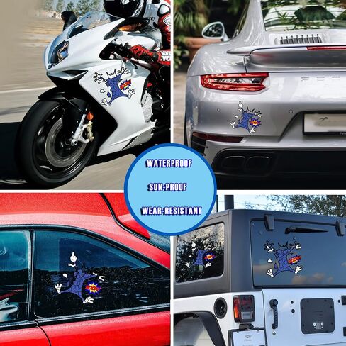 2 Pcs 10" 6.1" Reflective Scratch and Dent Fix Car Sticker, Funny Cartoon E Coyote Splash Into Pieces, Bumper Stickers for Jeep, Truck, Motorcycle, Laptop, Skateboard, Window Decals Band-Aid Stickers in Saudi Arabia