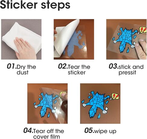 2 Pcs 10" 6.1" Reflective Scratch and Dent Fix Car Sticker, Funny Cartoon E Coyote Splash Into Pieces, Bumper Stickers for Jeep, Truck, Motorcycle, Laptop, Skateboard, Window Decals Band-Aid Stickers in Saudi Arabia