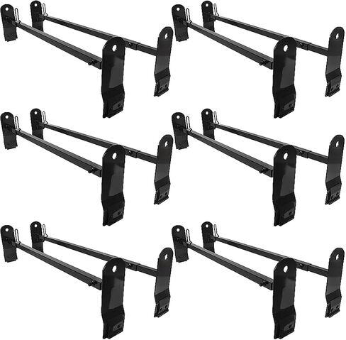ECOTRIC Cross Bar 53"-66" متوافق مع 1999-2022 Chevy Express GMC Savana Ford E Series سلم رف لشاحنة السقف رف سلم الناقل مزراب المطر الصلب شديد التحمل باللون الأسود in Kuwait