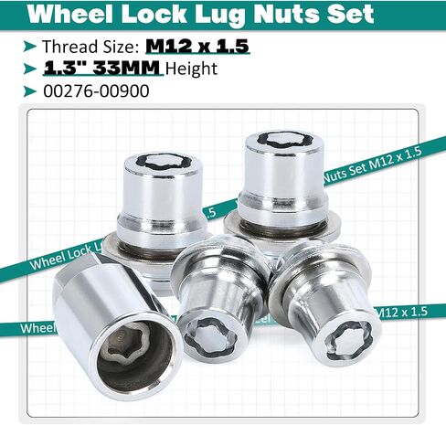 00276-00900 Wheel Lock Lug Nuts Kit M12 x 1.5 Compatible with 2001-2023 Toyota Avalon C-HR Camry Celica Corolla Highlander Matrix Mirai MR2 Prius RAV4 Sienna Solara Tacoma Venza Yaris & Lexus in Saudi Arabia