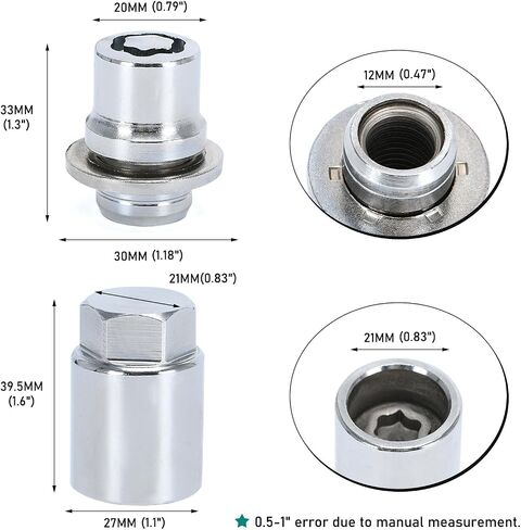00276-00900 Wheel Lock Lug Nuts Kit M12 x 1.5 Compatible with 2001-2023 Toyota Avalon C-HR Camry Celica Corolla Highlander Matrix Mirai MR2 Prius RAV4 Sienna Solara Tacoma Venza Yaris & Lexus in Saudi Arabia