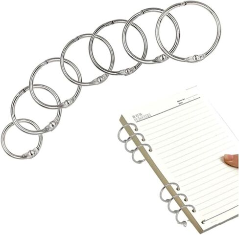 30 قطعة من حلقات أوراق الشجر الفضفاضة، مقاسات متنوعة (0.8، 1.2، 1.6 بوصة) حلقات من الفولاذ المطلي بالنيكل، حلقات مفاتيح لسلسلة المفاتيح، مشابك معدنية لبطاقات الفلاش للمكتب والمنزل والمدرسة والسفر in Kuwait