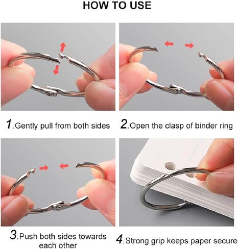 30 قطعة من حلقات أوراق الشجر الفضفاضة، مقاسات متنوعة (0.8، 1.2، 1.6 بوصة) حلقات من الفولاذ المطلي بالنيكل، حلقات مفاتيح لسلسلة المفاتيح، مشابك معدنية لبطاقات الفلاش للمكتب والمنزل والمدرسة والسفر in Kuwait
