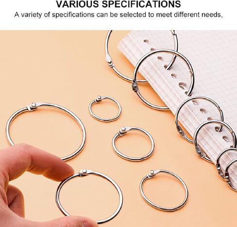 30 قطعة من حلقات أوراق الشجر الفضفاضة، مقاسات متنوعة (0.8، 1.2، 1.6 بوصة) حلقات من الفولاذ المطلي بالنيكل، حلقات مفاتيح لسلسلة المفاتيح، مشابك معدنية لبطاقات الفلاش للمكتب والمنزل والمدرسة والسفر in Kuwait