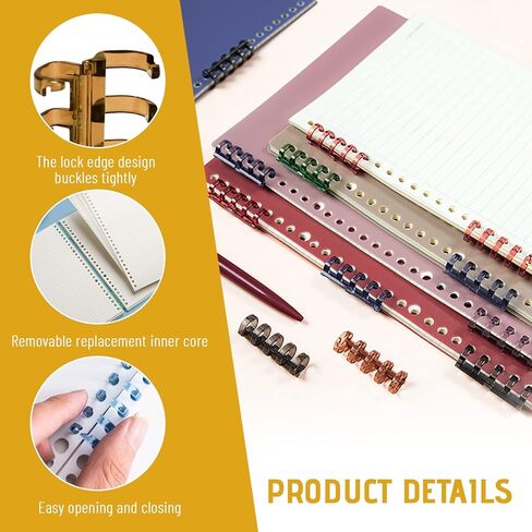 15 قطعة من حلقات تجليد الأوراق السائبة ذات 5 حلقات بقطر داخلي 10 مم/0.4 بوصة، حلقات كتاب أوراق فضفاضة، حلقات تجليد الكتب المفصلية المنفصلة، ​​حلقات ربط المشط، ملف ربط حلزوني (النمط أ) in Kuwait