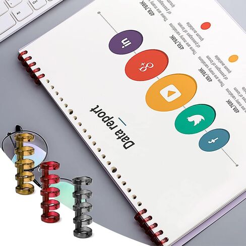 15 قطعة من حلقات تجليد الأوراق السائبة ذات 5 حلقات بقطر داخلي 10 مم/0.4 بوصة، حلقات كتاب أوراق فضفاضة، حلقات تجليد الكتب المفصلية المنفصلة، ​​حلقات ربط المشط، ملف ربط حلزوني (النمط أ) in Kuwait