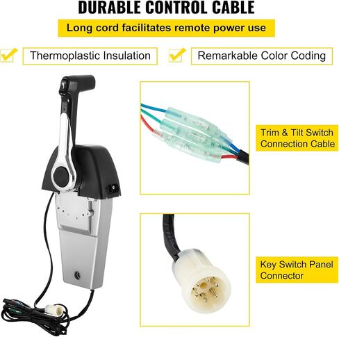 VEVOR قارب التحكم في الخانق 704-48205 لياماها العلوي المثبت خارجي التحكم عن بعد رافعة واحدة Binnacle in Kuwait