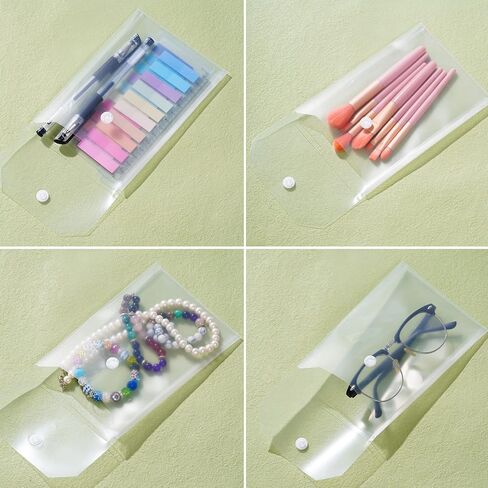 18 قطعة مغلفات بلاستيكية شفافة صغيرة مجلدات الملفات مع زر إغلاق للمستندات واللوازم المكتبية المدرسية مقاس A6 5x7 بوصة in Kuwait