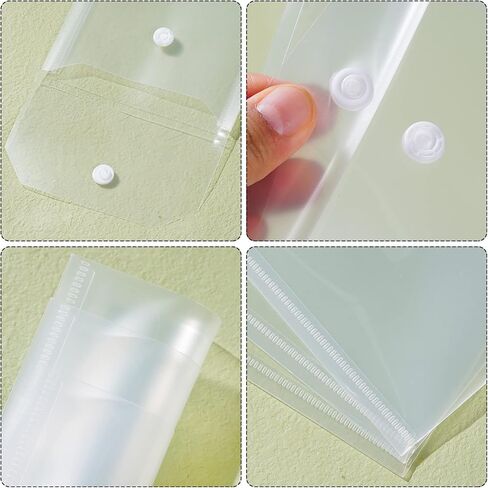 18 قطعة مغلفات بلاستيكية شفافة صغيرة مجلدات الملفات مع زر إغلاق للمستندات واللوازم المكتبية المدرسية مقاس A6 5x7 بوصة in Kuwait