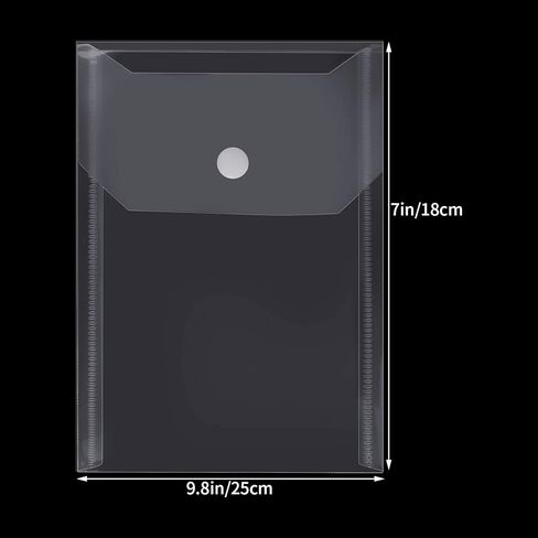18 قطعة مغلفات بلاستيكية شفافة صغيرة مجلدات الملفات مع زر إغلاق للمستندات واللوازم المكتبية المدرسية مقاس A6 5x7 بوصة in Kuwait