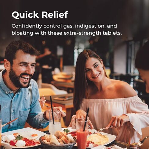 Rite Aid Gas Relief Extra Strength Chewable Tablets - 48 Count, Simethicone Antigas Chewables, 125 mg | Gas and Bloating Relief | Anti Gas | Bloating Relief for Women and Men | Acid Reflux Medicine in Kuwait