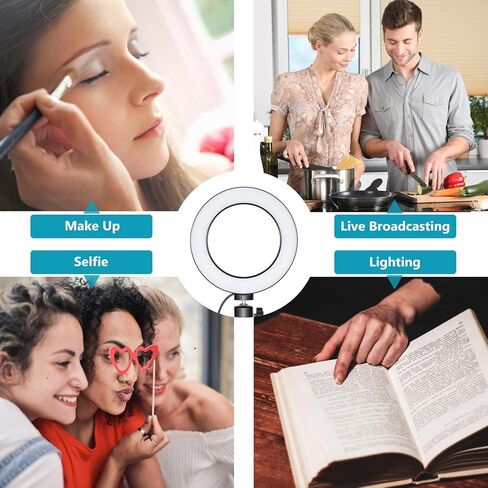 Selfie Ring Light 8-inch for YouTube Video Live Streaming Makeup Photography, Desktop USB LED Light with 3 Light Modes and 10 Brightness Level in Saudi Arabia