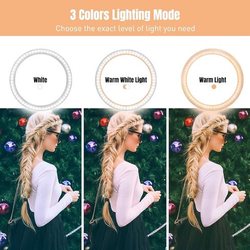 Selfie Ring Light 8-inch for YouTube Video Live Streaming Makeup Photography, Desktop USB LED Light with 3 Light Modes and 10 Brightness Level in Saudi Arabia