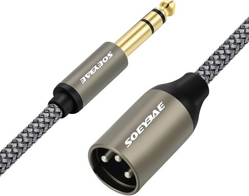 6.35mm (1/4 Inch) TRS Male to XLR Male 3M/10FT,Nylon Braid Balanced Interconnect Cord Patch Cable，for Microphones, Mixers, Power amps in Saudi Arabia