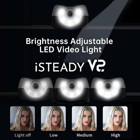 Hohem iSteady V2 AI Visual Tracking Gimbal Stabilizer 3-Axis خفيف الوزن قابل للطي LED فيديو Gimbal لـ Vlog Live YouTube لـ iPhone12 Pro/Max Samsung S20 in Saudi Arabia