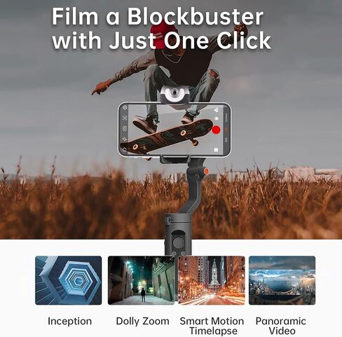 Hohem iSteady V2 AI Visual Tracking Gimbal Stabilizer 3-Axis خفيف الوزن قابل للطي LED فيديو Gimbal لـ Vlog Live YouTube لـ iPhone12 Pro/Max Samsung S20 in Saudi Arabia