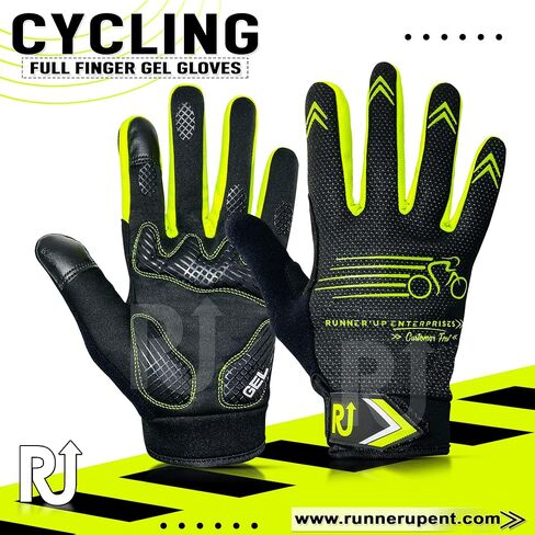 Cycling Gloves for Men & Women Road Bike Full Finger Touchscreen with Gel Padded Protection, Mountain Bike Biking Gloves Shock Absorbing Non-Slip, Gloves in Saudi Arabia