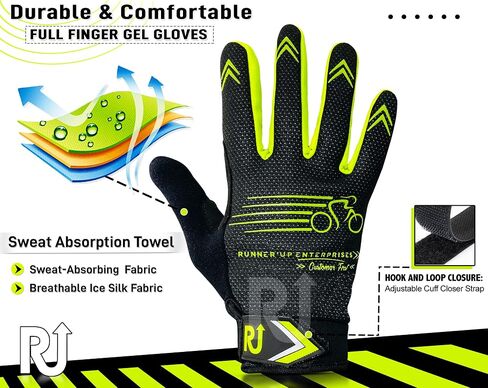 Cycling Gloves for Men & Women Road Bike Full Finger Touchscreen with Gel Padded Protection, Mountain Bike Biking Gloves Shock Absorbing Non-Slip, Gloves in Saudi Arabia