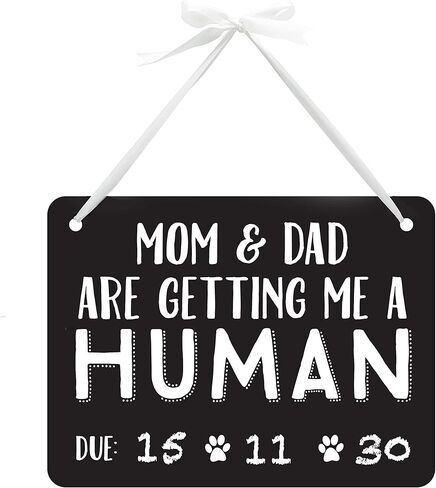 Pearhead Pet's Baby Announcement Chalkboard Photo Prop Sign, Mom & Dad are Getting me a Human! in Saudi Arabia