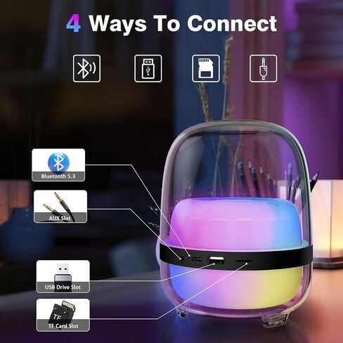 Karaoke Machine with 2 Wilreless Microphones,Portable Bluetooth Karaoke Speaker with LED Lights for Home Party, Birthday Gifts for Family and Friends (Black) in Saudi Arabia