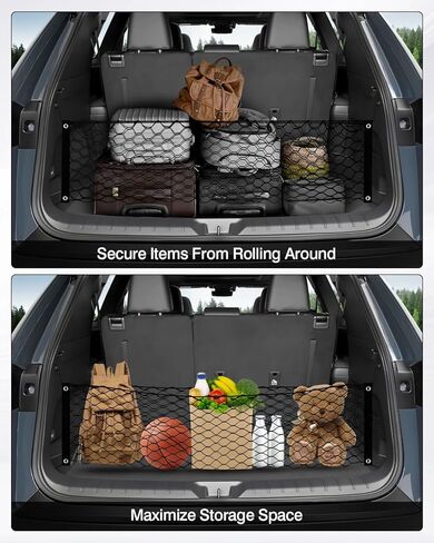 Karltys Trunk Cargo Net for Chevy Equinox 2018-2023 2024 نمط المغلف شبكة البضائع الخلفية القابلة للتمدد من النايلون المرن شبكة تخزين منظم in Kuwait