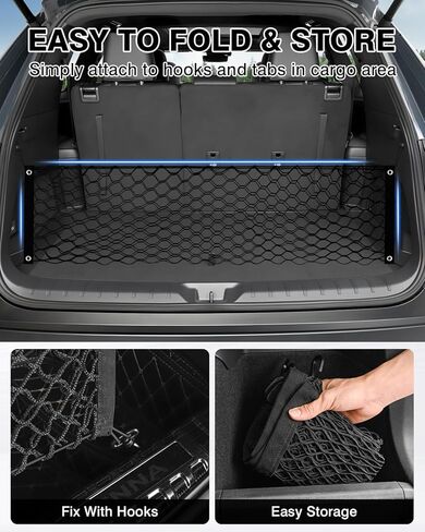 Karltys Trunk Cargo Net for Chevy Equinox 2018-2023 2024 نمط المغلف شبكة البضائع الخلفية القابلة للتمدد من النايلون المرن شبكة تخزين منظم in Kuwait
