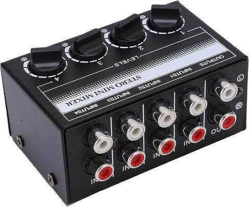 1 in 4 Out Audio Splitter, Stereo Mini Mixer Passive Independent Adjustment Metal for Small Club for Outdoor Performances for CD Players (01 02 015xsic125v041755) in Saudi Arabia