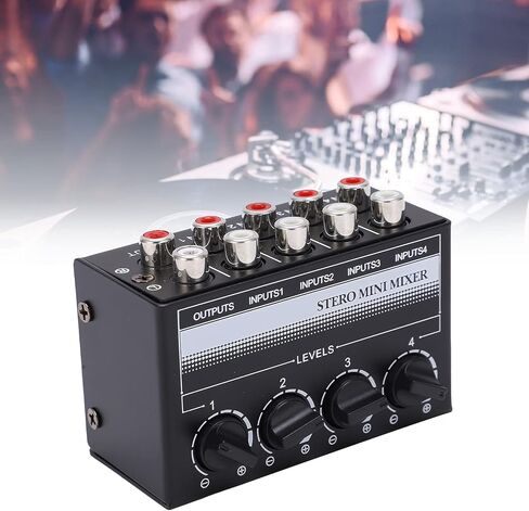 1 in 4 Out Audio Splitter, Stereo Mini Mixer Passive Independent Adjustment Metal for Small Club for Outdoor Performances for CD Players (01 02 015xsic125v041755) in Saudi Arabia