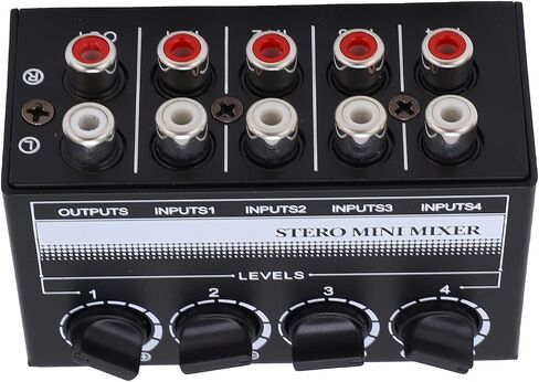 1 in 4 Out Audio Splitter, Stereo Mini Mixer Passive Independent Adjustment Metal for Small Club for Outdoor Performances for CD Players (01 02 015xsic125v041755) in Saudi Arabia