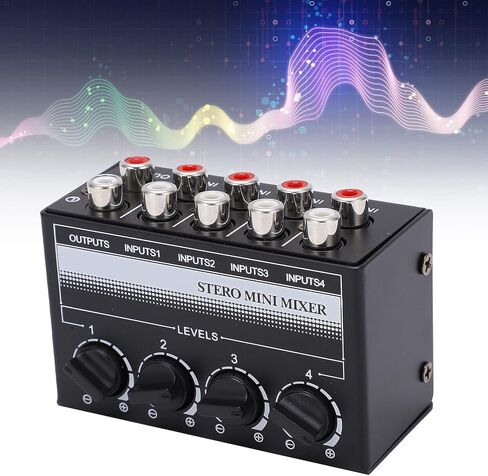 1 in 4 Out Audio Splitter, Stereo Mini Mixer Passive Independent Adjustment Metal for Small Club for Outdoor Performances for CD Players (01 02 015xsic125v041755) in Saudi Arabia