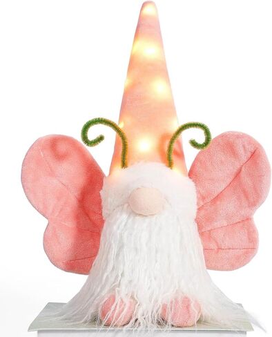 Lighted Butterfly Gnomes Spring Gnome Butterfly Plush Gnomes with Adjustable Wings & LED Hat, Spring Decorations Swedish Tomte Tiered Tray Tabletop Ornament Gifts in Saudi Arabia