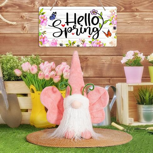 Lighted Butterfly Gnomes Spring Gnome Butterfly Plush Gnomes with Adjustable Wings & LED Hat, Spring Decorations Swedish Tomte Tiered Tray Tabletop Ornament Gifts in Saudi Arabia