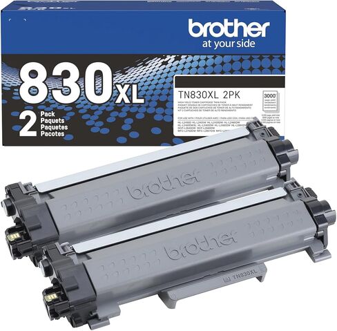 خرطوشة حبر طابعة Brother حقيقية TN830XL ​​2PK سوداء عالية الإنتاجية - عبوة من قطعتين - طباعة ما يصل إلى 3000 صفحة لكل منها (1) in Saudi Arabia