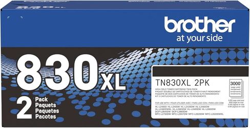 خرطوشة حبر طابعة Brother حقيقية TN830XL ​​2PK سوداء عالية الإنتاجية - عبوة من قطعتين - طباعة ما يصل إلى 3000 صفحة لكل منها (1) in Saudi Arabia