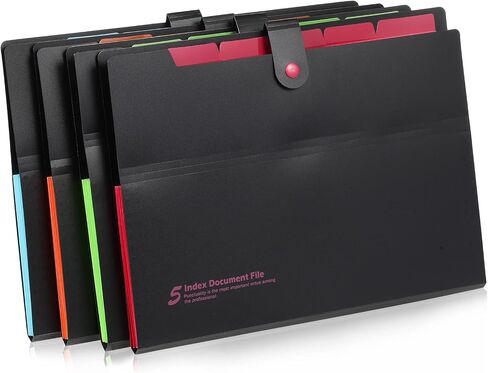 8 Pieces Expanding File Folders, A4 Expanding Folder, First Day of School File Organizer Letter 6 Pocket File Folder Document Organizer Travel File Folder with 12 Pcs Label for Student School Office in Saudi Arabia