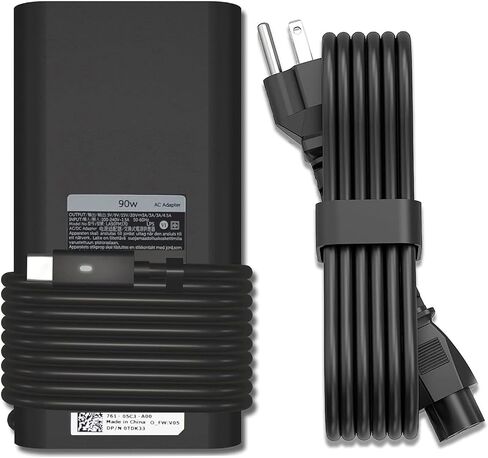 90 واط USB C نوع C محول التيار المتردد شاحن الكمبيوتر المحمول لـ Dell XPS 13 Precision 3540 Latitude 3400 3500 5289 5300 2in1 7400 2in1 7300 7390 2in1 7200 2in1 5400 0TDK33 LA90PM170 DA90PM170 سلك إمداد الطاقة in Kuwait