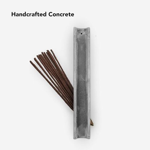 حامل بخور مستطيل من الأسمنت باللون الرمادي - مبخرة حديثة ذات حجم قياسي قياسي - عصي البخور غير متضمنة in Kuwait