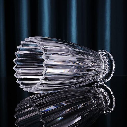 Modern Unique Simplicity Clear Crystal Vase Living Room Wecoration Bedroom Vase Room Water Planting 11 Inches Tall Tabletop Wedding (Transparent) in Saudi Arabia