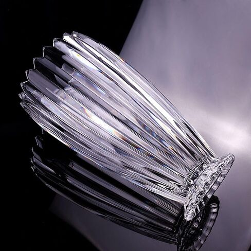 Modern Unique Simplicity Clear Crystal Vase Living Room Wecoration Bedroom Vase Room Water Planting 11 Inches Tall Tabletop Wedding (Transparent) in Saudi Arabia