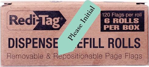 Redi-Tag Sign Here Printed Arrow Flags, 6 Roll Refill, 120 Flags per Roll, 1-7/8 x 9/16 Inches, Light Green (91008) in Saudi Arabia