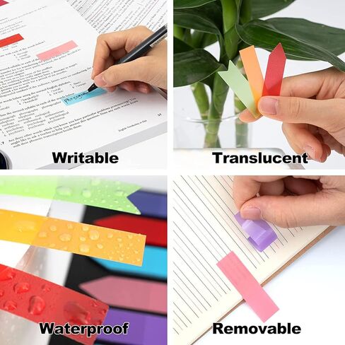 2400 Pieces Book Tabs Sticky Tabs Ttransparent Sticky Notes for Annotating Books,School Supplies 12 Sets 10 Colors in Saudi Arabia