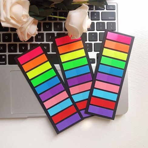 2400 Pieces Book Tabs Sticky Tabs Ttransparent Sticky Notes for Annotating Books,School Supplies 12 Sets 10 Colors in Saudi Arabia