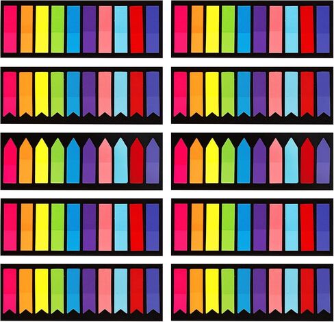 2400 Pieces Book Tabs Sticky Tabs Ttransparent Sticky Notes for Annotating Books,School Supplies 12 Sets 10 Colors in Saudi Arabia